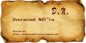 Dvoracsek Nóra névjegykártya