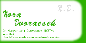 nora dvoracsek business card